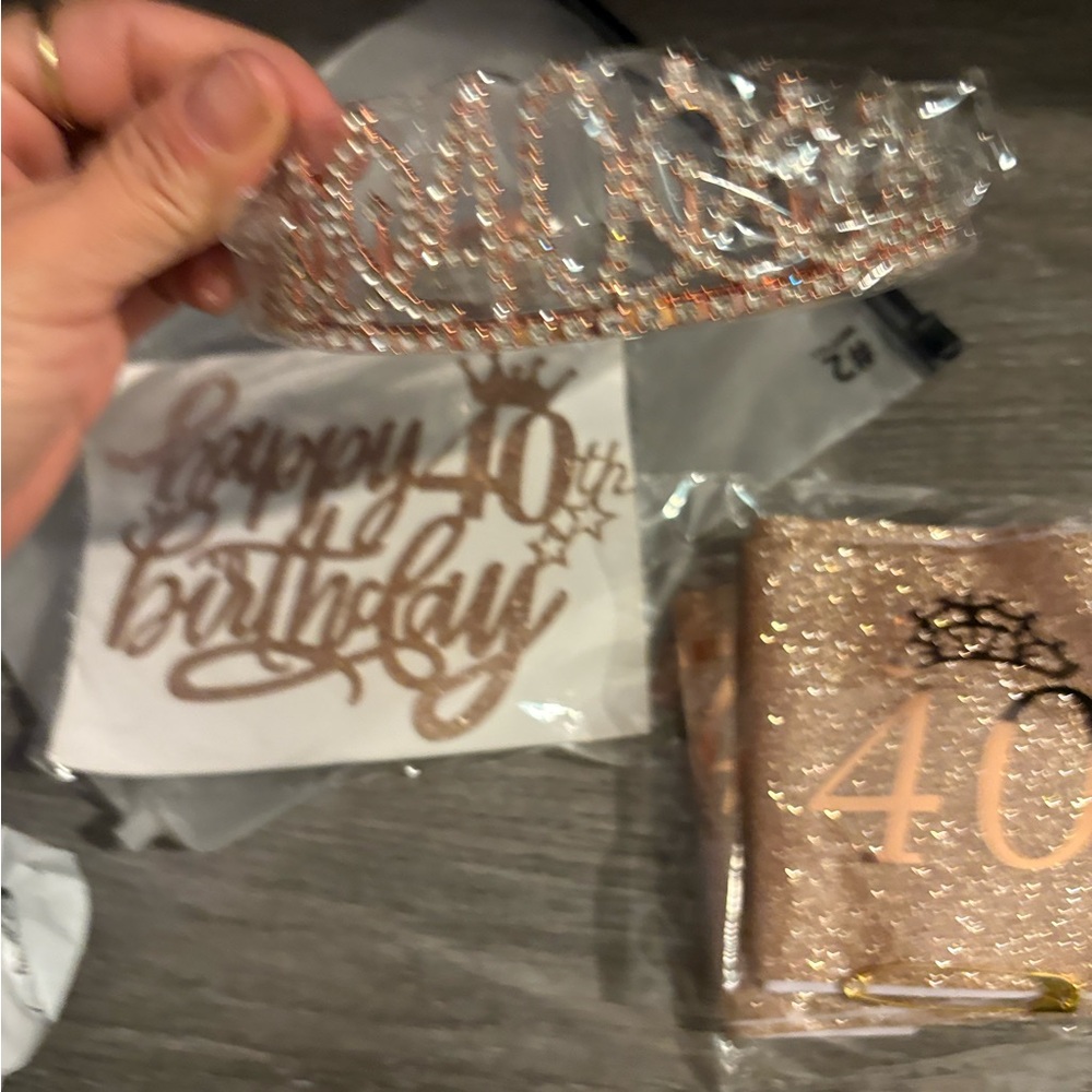 Rose Gold Birthday Tiara And Sash Set
